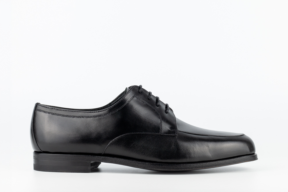 Greco New-1 Greco Black Men's Derby Shoe in Black Leather, Side View